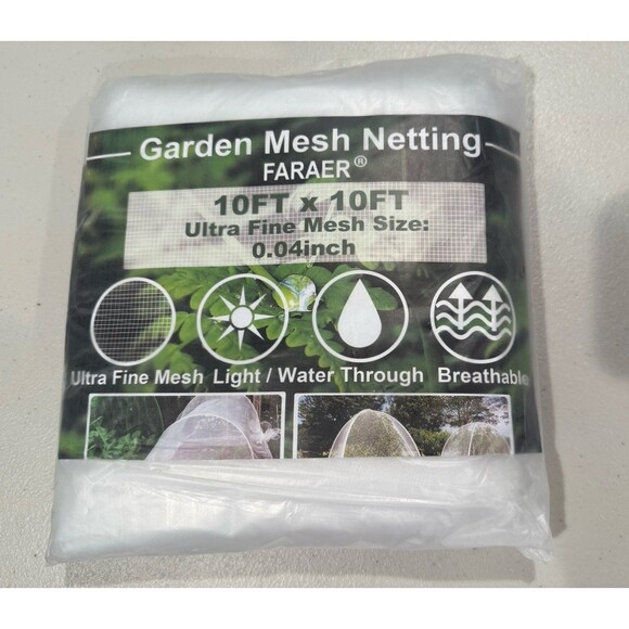 NEW Garden Mesh Netting - 10 ft x 10 ft Ultra Fine Mesh Insect Barrier Plants - Picture 3 of 4